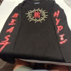 Fresh Laundry Men's Long Sleeve Hustle Savage Graffiti Streetwear Tee Size L